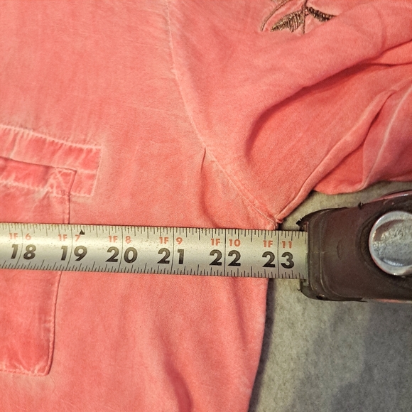 Aratte Silent Journey Embroidered Floral Long Sleeve Slip Back Button Up Med - Picture 9 of 13